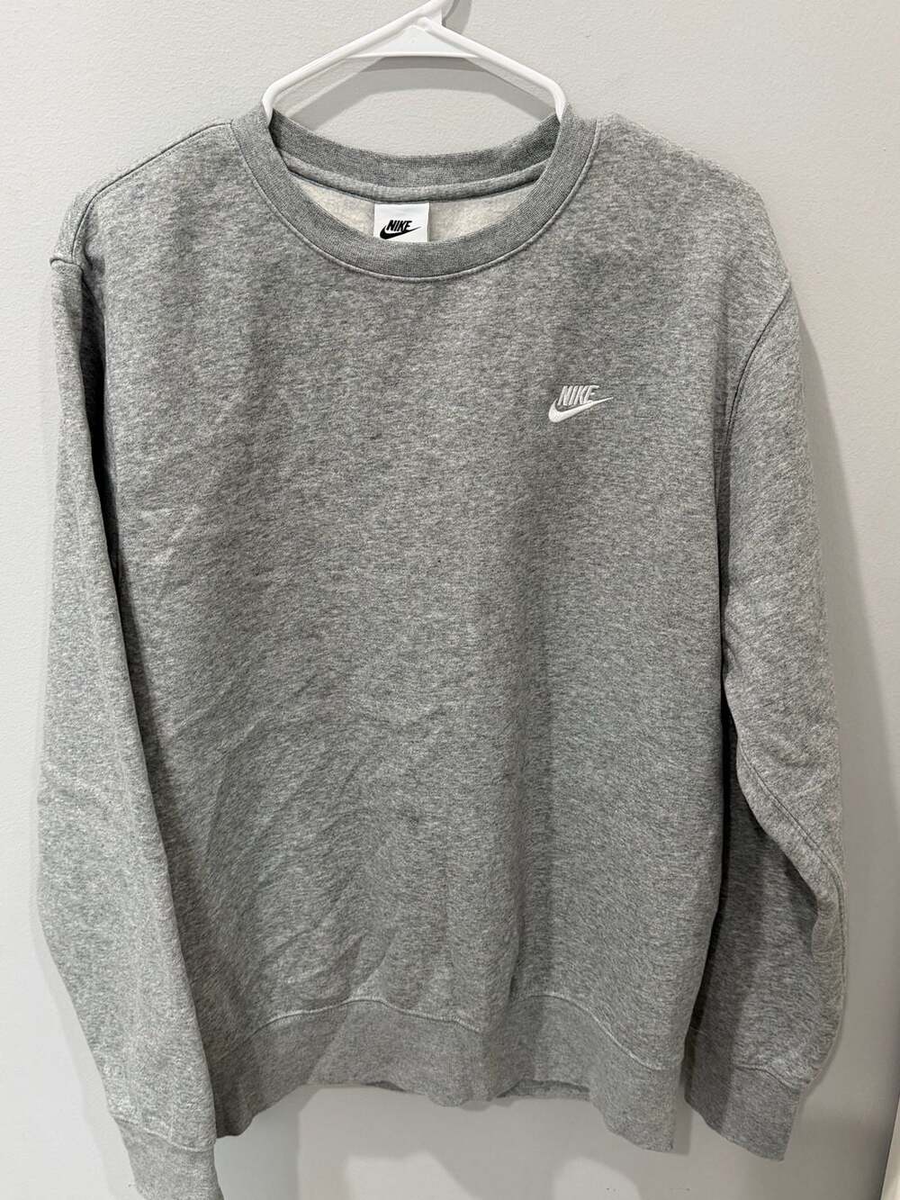 Nike Sportswear Fleece Crewneck Sweatshirt Gray Size Small